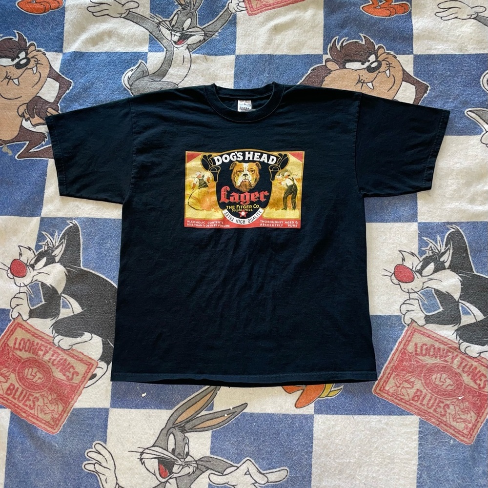 Vintage dog head beer tee